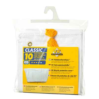 Vk fietsbeschermhoes (2) classic wit met ringen