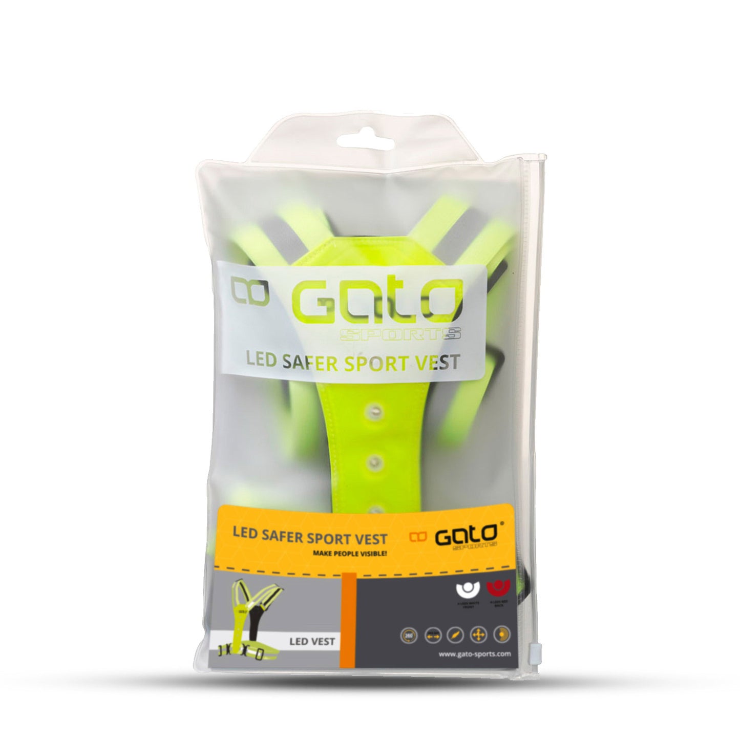 Outwet gato safer sport led vest neon yellow one size