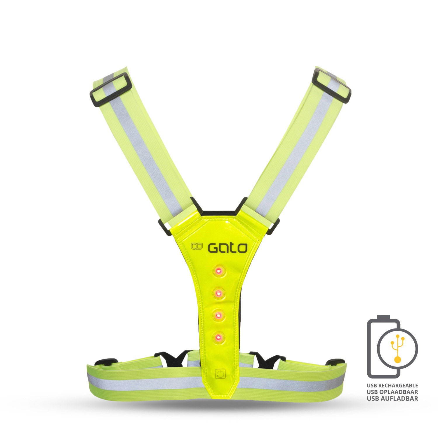 Gato Safer sport vest led usb neongeel one size