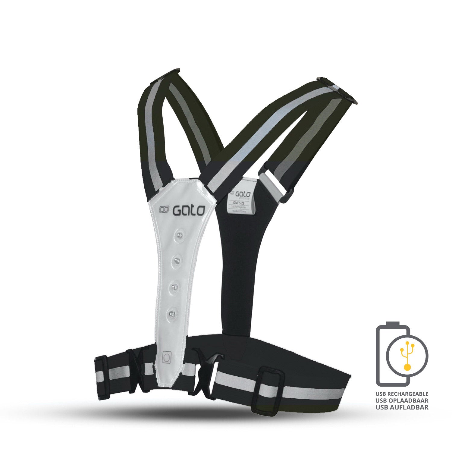 Gato Safer sport vest led usb antraciet one size