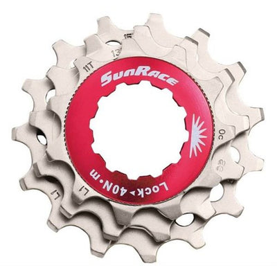 Sturmey-archer europa n.v. sunrace sluitring met kransjes 12v 11 13 15t zilver