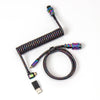 Keychron Premium Coiled Aviator Cable Rainbow Plated Blac