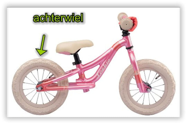 Batavus wiel achter 12 loopfiets ys8344 salmon
