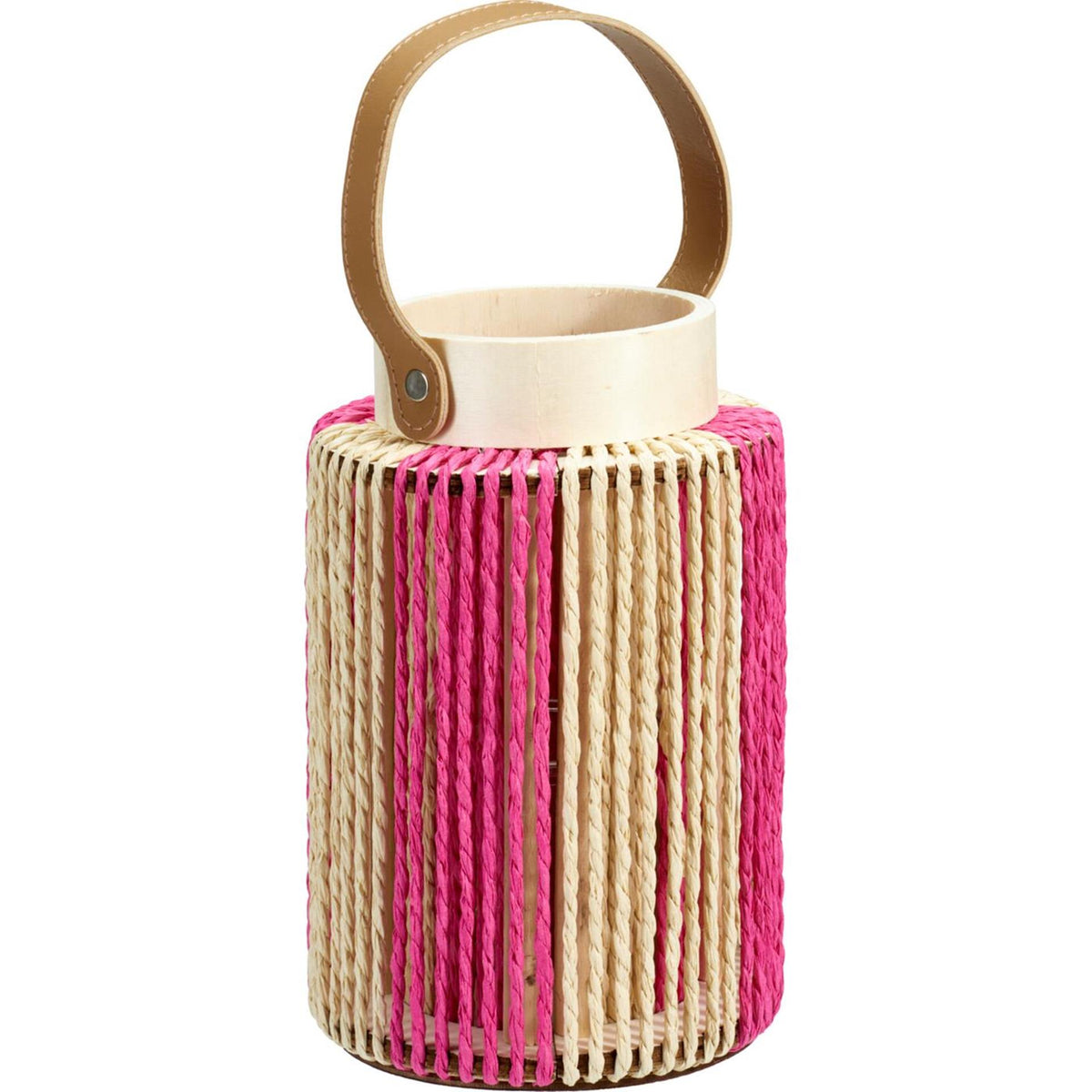 Home styling lantaarn 13x20cm oranje fuchsia of geel