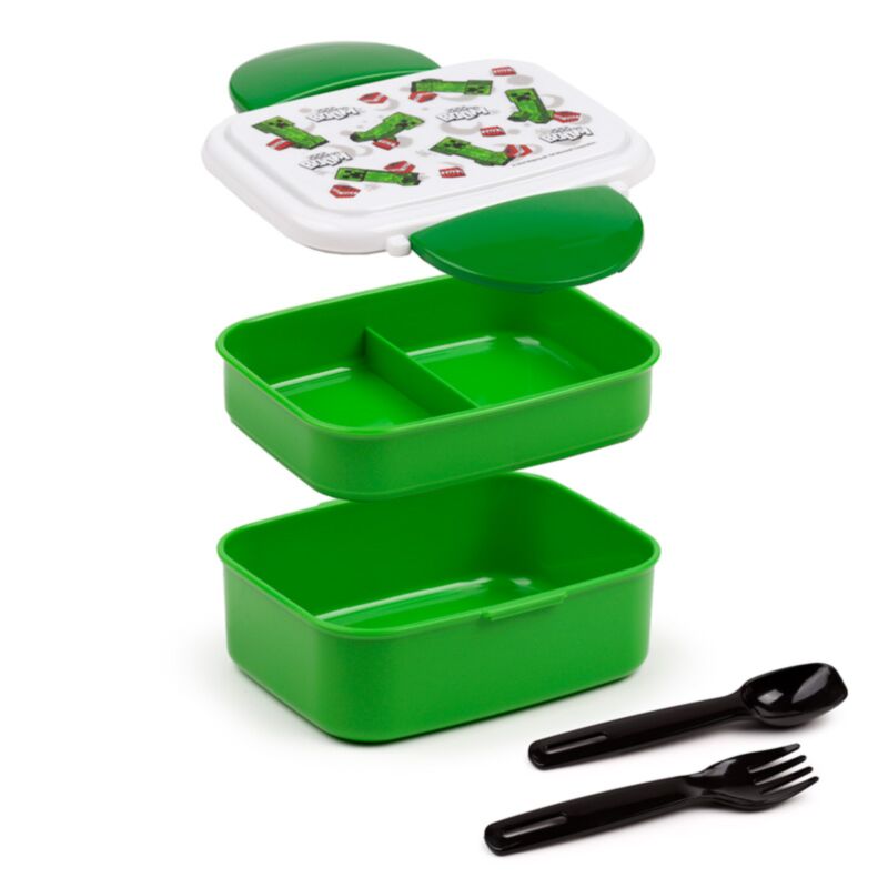 Union minecraft creeper tnt clip bento box lunchtrommel met bestek