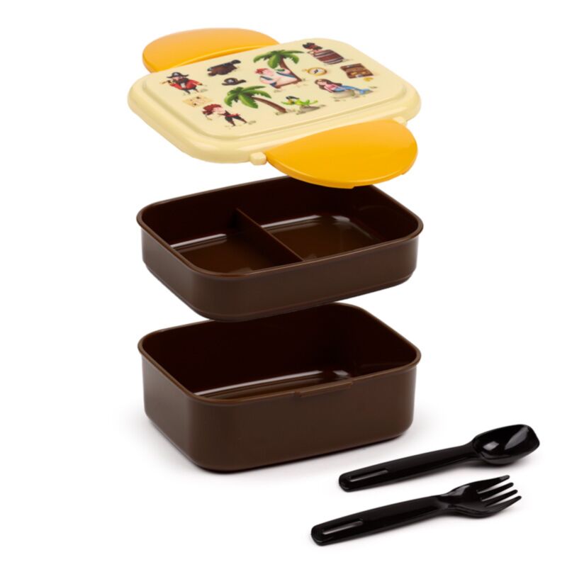 Jolly rogers piraat clip bento box lunchtrommel met bestek