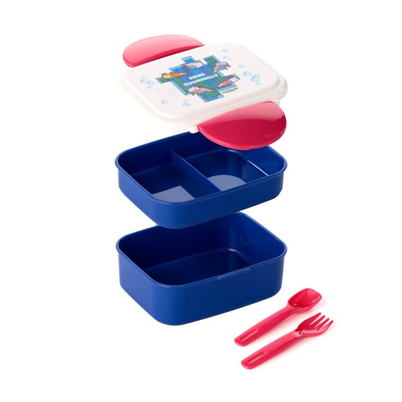 Union minecraft axolotl clip bento box lunchtrommel bestek