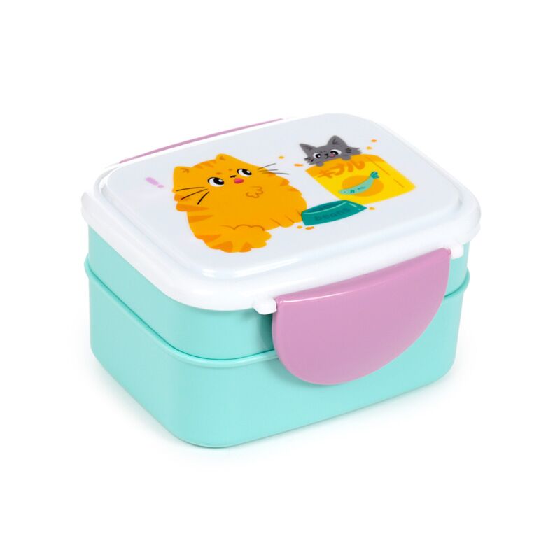 Beans co katten clip bento box lunchtrommel bestek