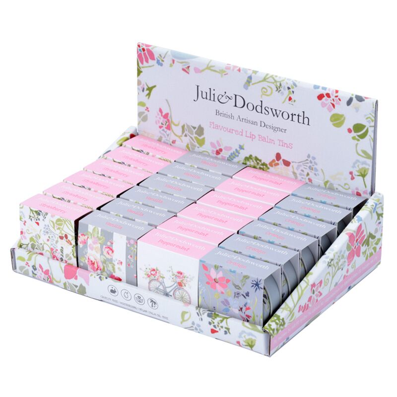 Julie dodsworth roze bloemig design lipbalsem in blik