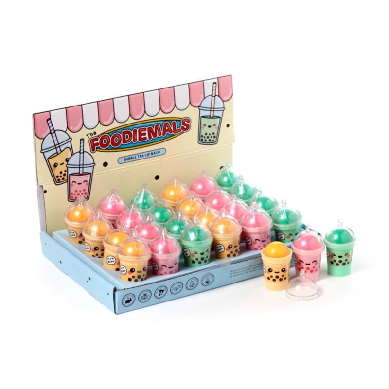 Foodiemals lip balm bubble tea houder