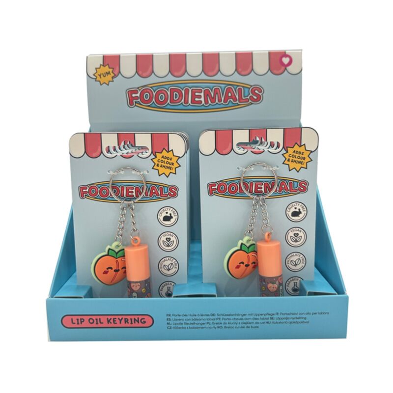 Foodiemals perzik lipolie stick sleutelhanger met bedeltje