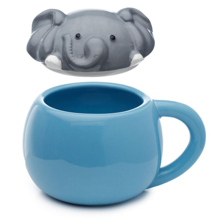 Adoramals olifant deksel gevormde keramiek mok