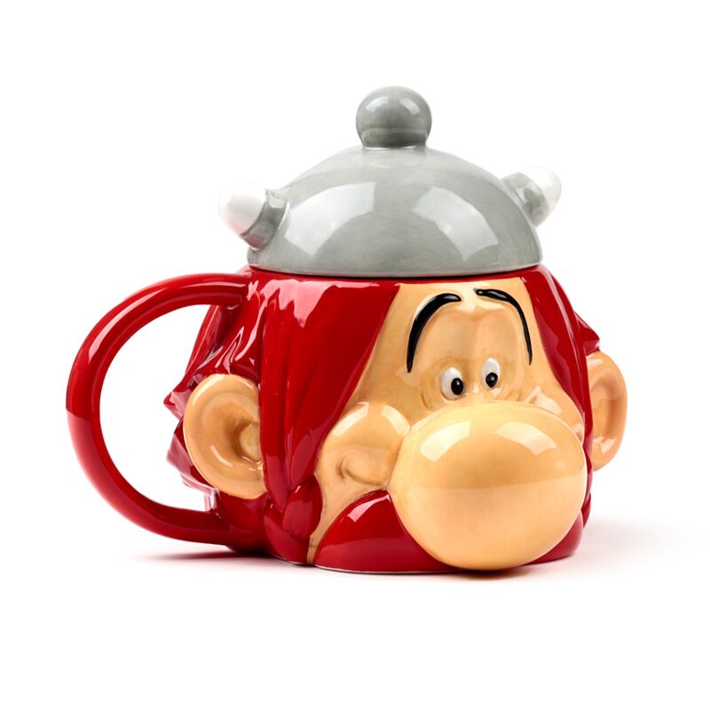 Obelix gevormde keramiek mok met deksel