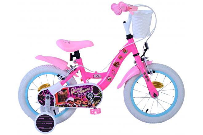 Lol surprise kinderfiets - meisjes - 14 inch - roze - twee handremmen