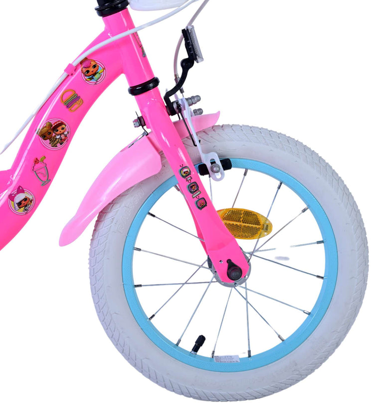 Lol surprise kinderfiets - meisjes - 14 inch - roze - twee handremmen