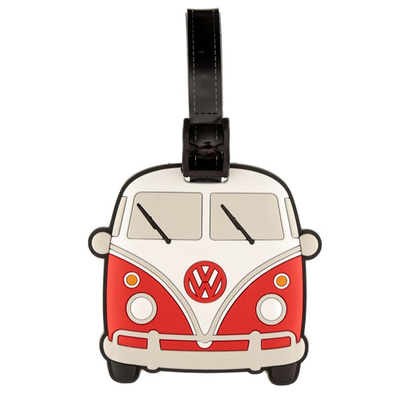 Volkswagen busje vw t1 rood pvc kofferlabel
