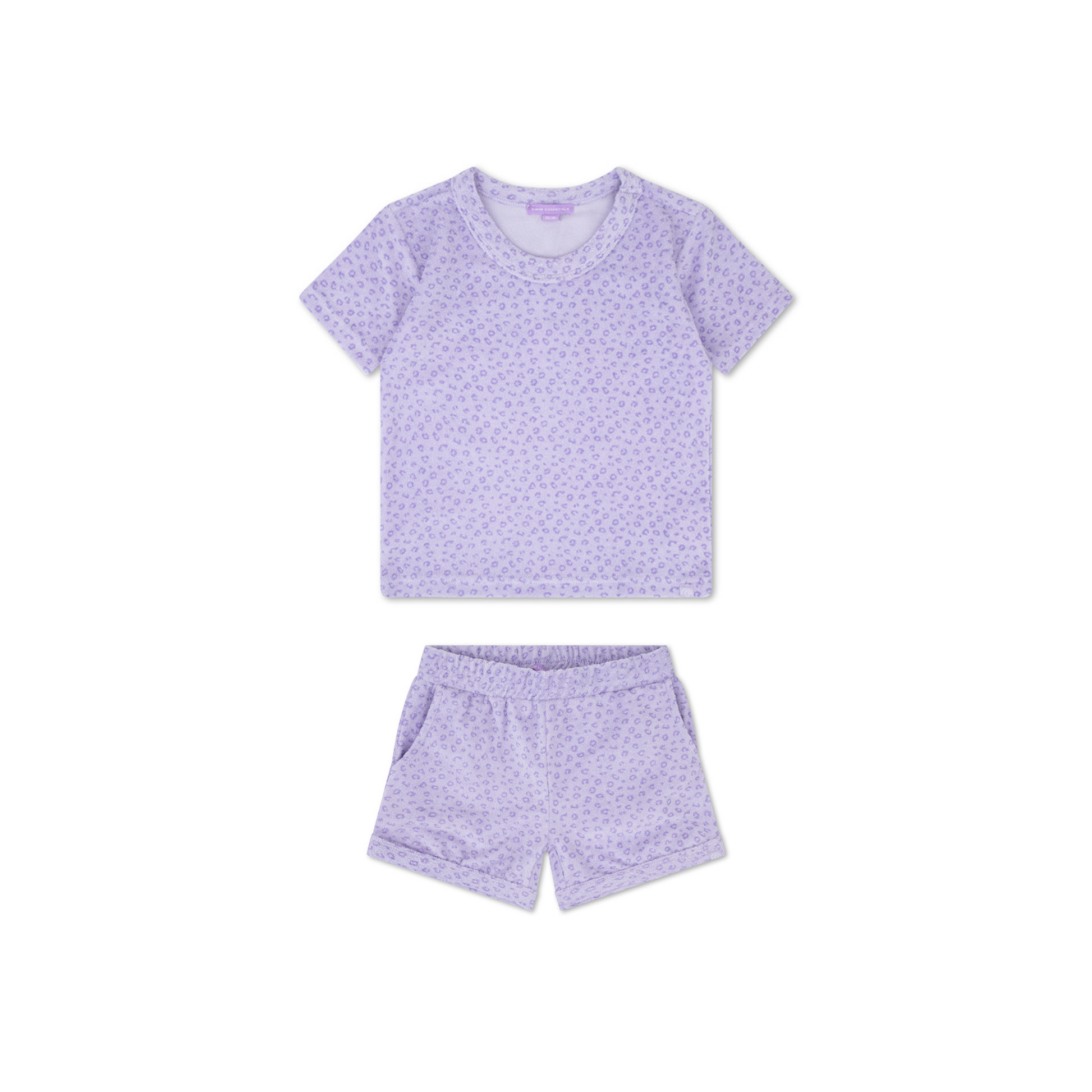 Leopard | lila meisjes set strand - muslin