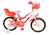Volare Lovely Kinderfiets - Meisjes - 16 inch - Rood Wit - Twee Handremmen - afbeelding 4