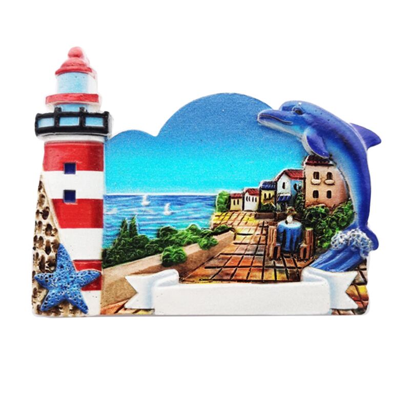 Vuurtoren dolfijn 3d zee strand souvenir magneet