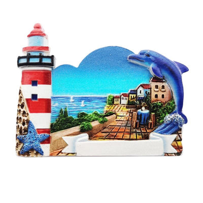Vuurtoren dolfijn 3d zee strand souvenir magneet