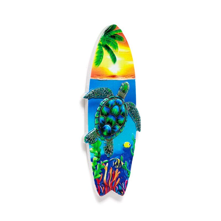Zee strand souvenir 3d magneet surfplank tropisch zeeleven