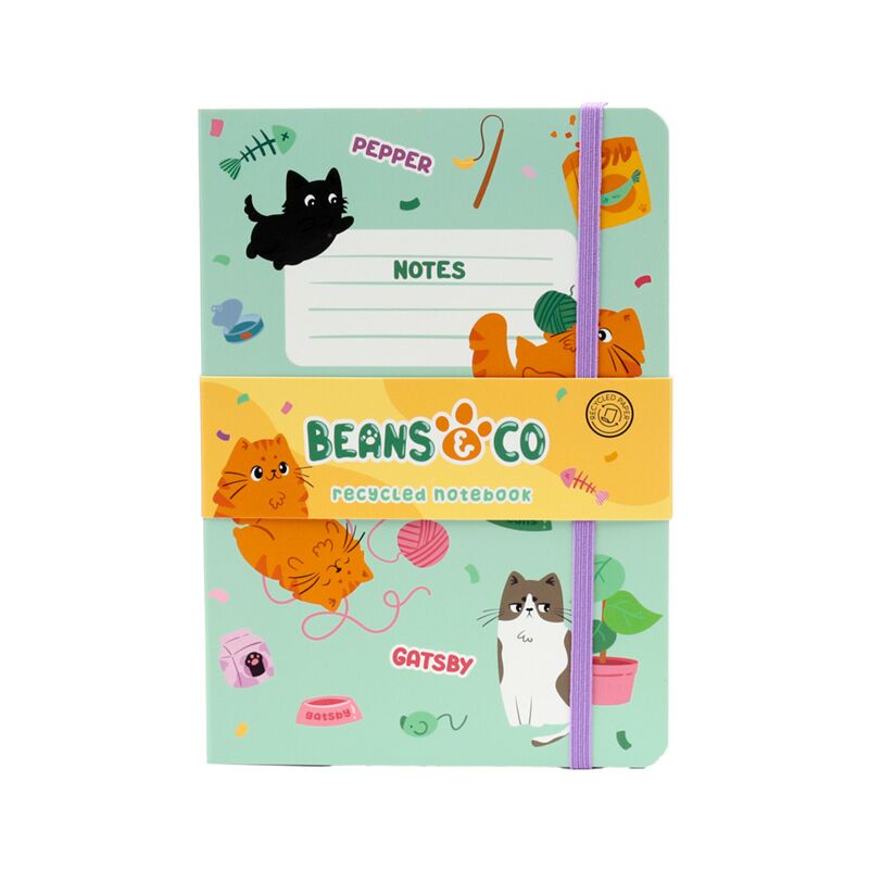 Beans co katten gerecycled a5 gelinieerd notitieboekje