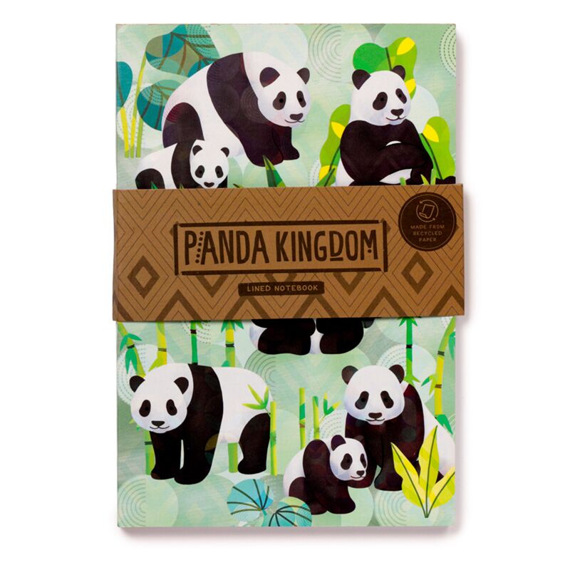 Panda koninkrijk gerecycled a5 gelinieerd notitieboekje