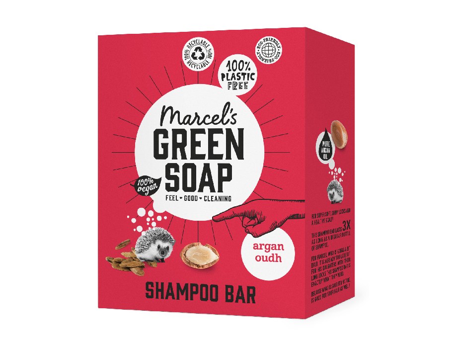 Marcel's green soap shampoo bar - argan oudh - 90g