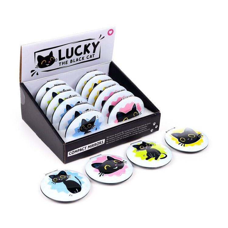 Lucky de zwarte kat compact make up spiegeltje