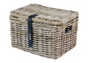 Basil b.v. fiets basil mand dax s + deksel rotan grijs