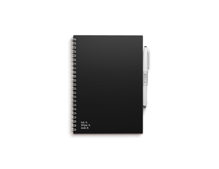 Moyu uitwisbaar notitieboek - hardcover a5 - pitch black