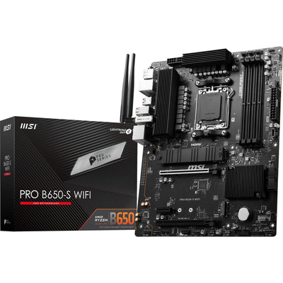 Msi pro b650-s wifi socket am5 moederbord (zwart, raid, 2.5 gbe-lan, wi-fi 6e, bt, sound, atx)
