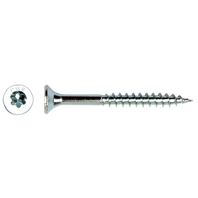 Pgb-europe pgb-fasteners spaanplaatschroef vzk-t deeldraad snijpunt verzonken kop ø5,0x80 zn tx25 | 200 st | pgwvtg001005000802