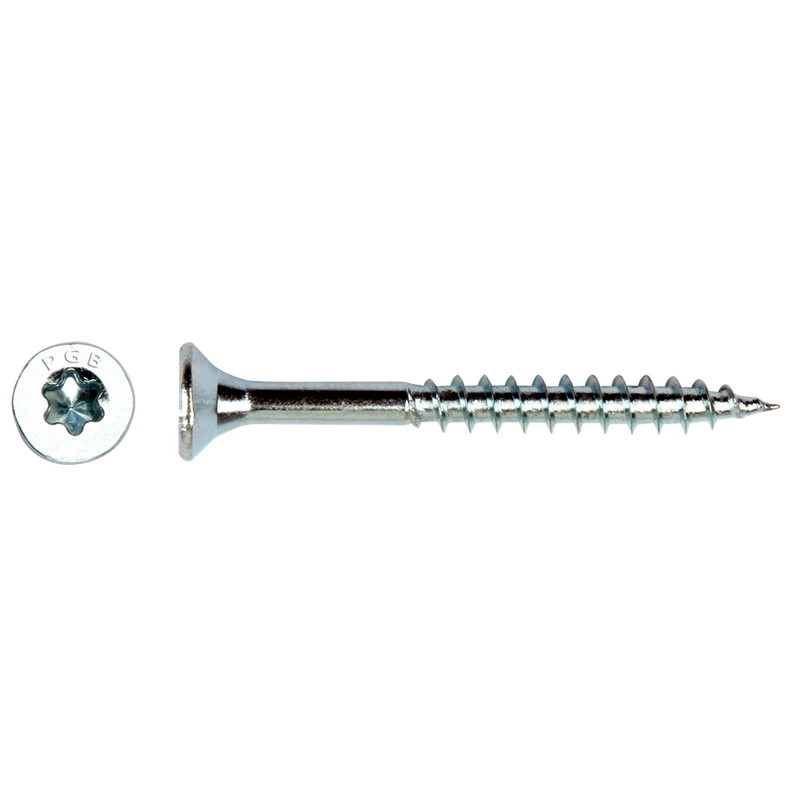 Pgb-fasteners spaanplaatschroef vzk-t deeldraad snijpunt verzonken kop ø5,0x100 zn tx25 | 200 st | pgwvtg001005001002
