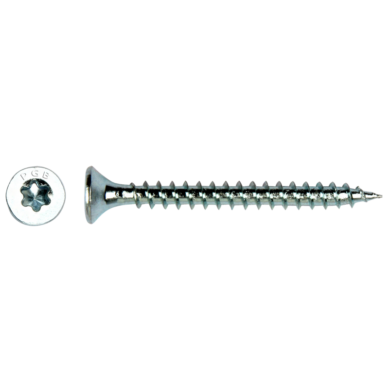 Pgb-fasteners universele spaanplaatschroef vk-t voldraad verzonken kop ø4,0x70 zn tx20 | 200 st | pgwvtv001004000703