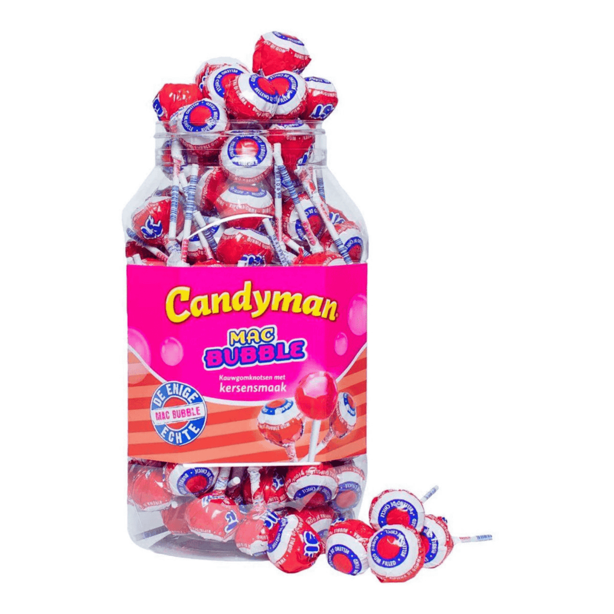 Candyman mac bubble kersen lollie (100 stuks)