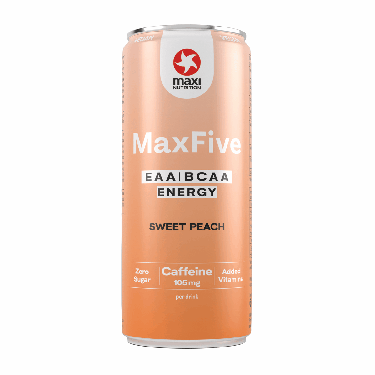 Maxi nutrition maxinutrition maxfive eaa bcaa energy drink peach blik (12x 330ml)