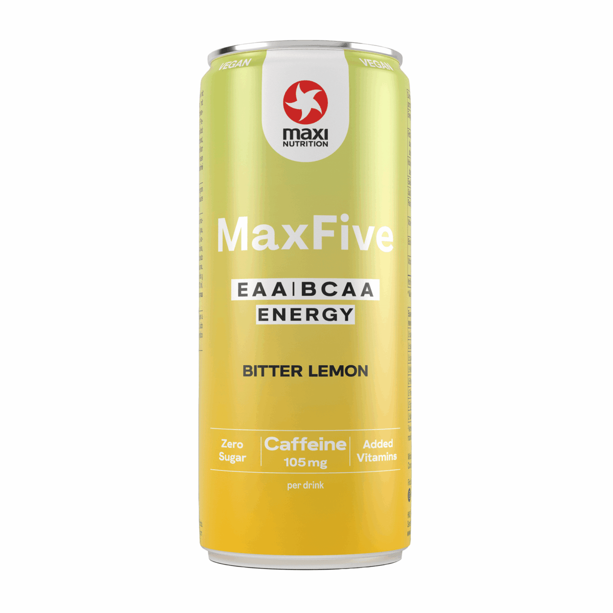 Maxi nutrition maxinutrition maxfive energy drink bitter lemon blik (12x 330ml)