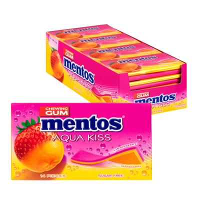 Mentos kauwgom aqua kiss strawberry mandarin (20 stuks)