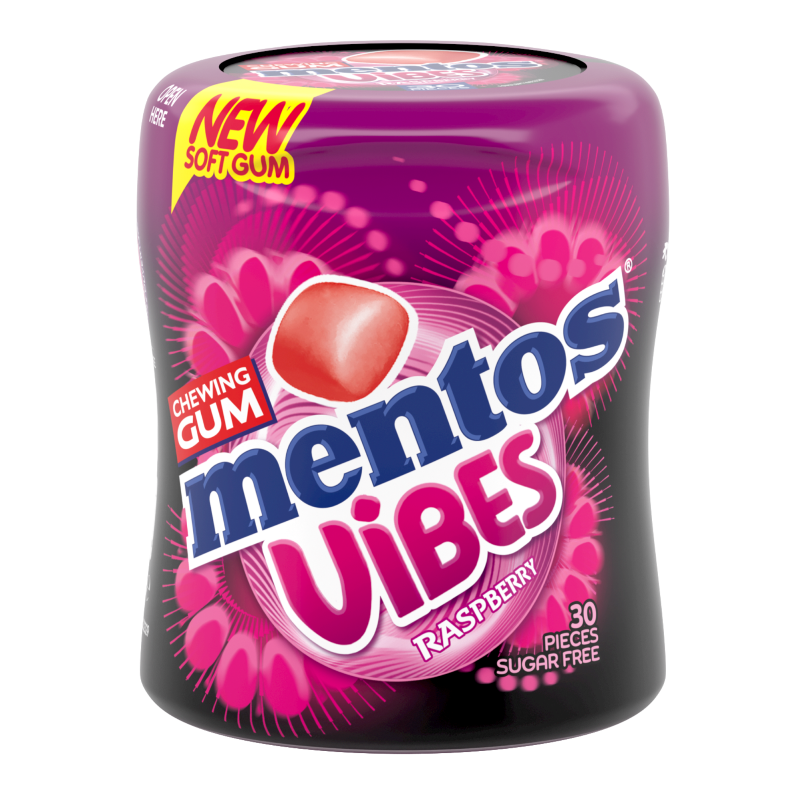 Mentos gum vibes raspberry (6x 30 stuks)