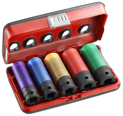 Facom set van 5 alu doppen 15 mm - 22 mm in dbox - nsi.5lpb