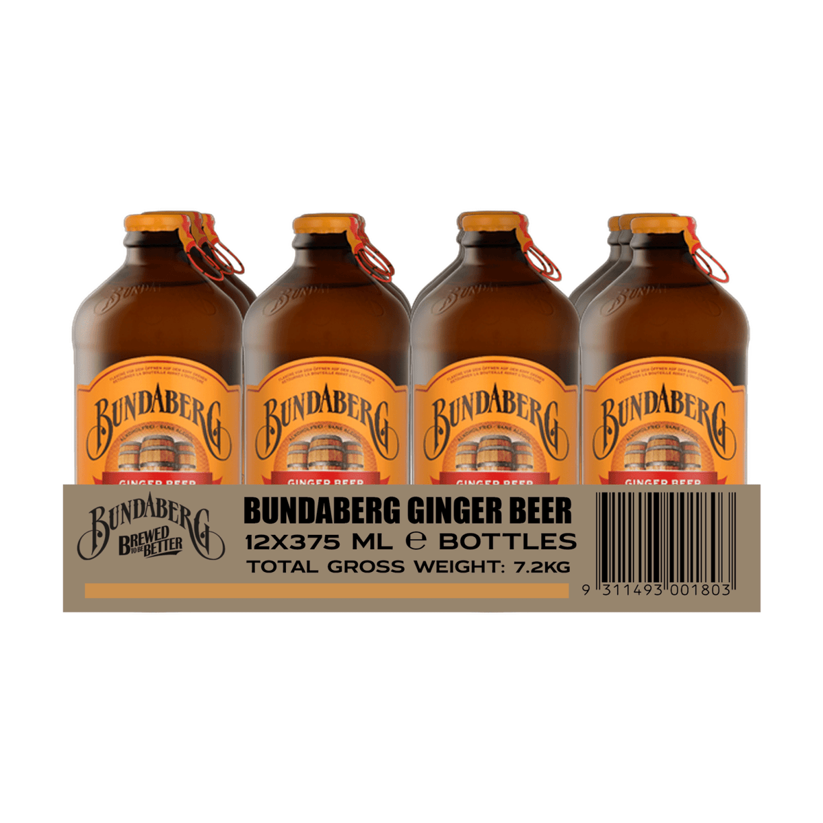 Bundaberg ginger beer flesje (12x 375ml)