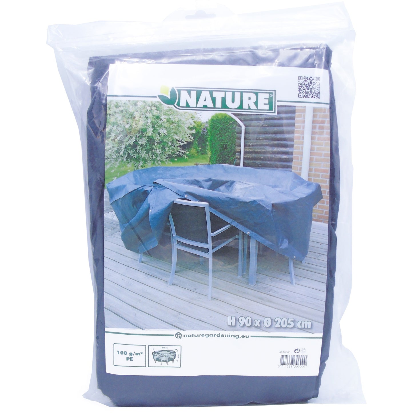 Nature tuinmeubelafdekhoes voor ronde tafel en stoelen afdekking (grijs, 6030600)