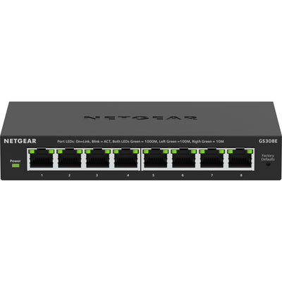 Netgear 8-poorts gigabit ethernet plus-switch (gs308ev4) (zwart, unmanaged)