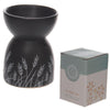 Zwart gras design keramiek olie- en wax geurbrander