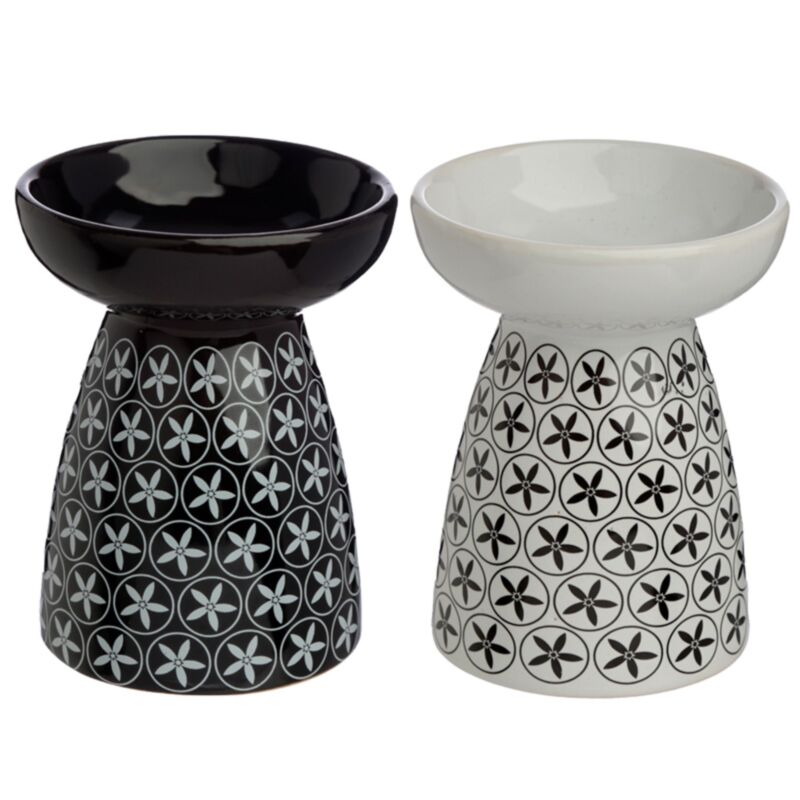 Bloemenpatroon keramiek olie- en wax geurbrander