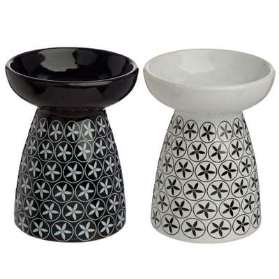 Bloemenpatroon keramiek olie- en wax geurbrander