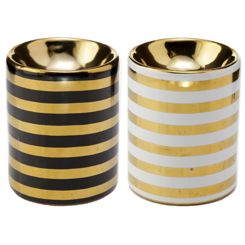 Eden metallic goud streep keramiek mini geurbrander - small
