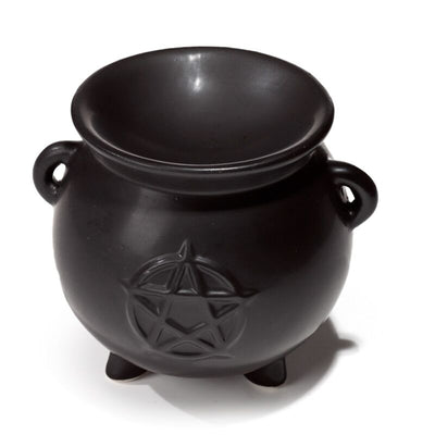 Heksenketel pentagram black keramiek geurbrander