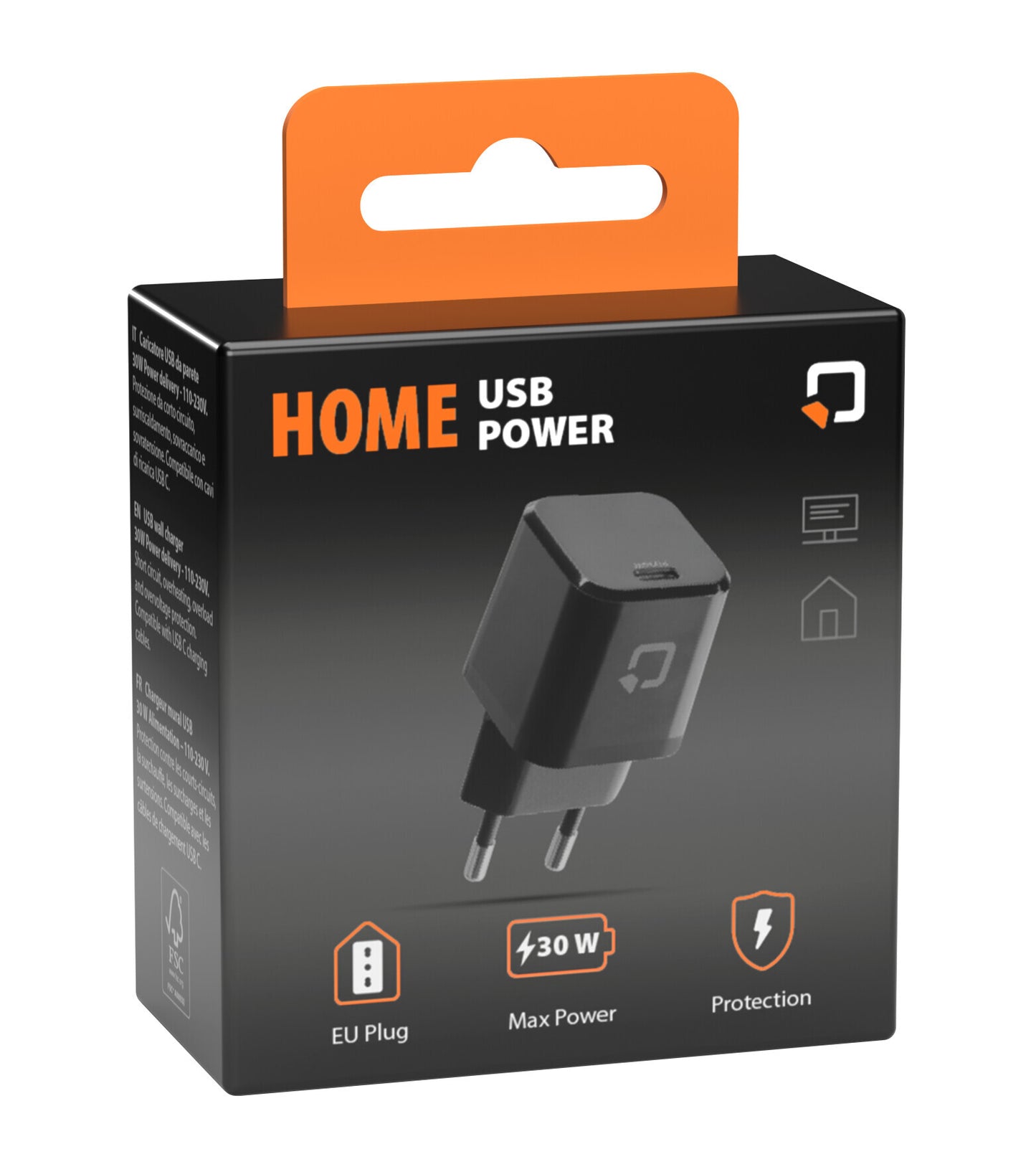 Optiline home usb-c charger - pd - 30w - 110 230v